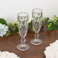 6-Pack Champagne Flute Glasses Clear Textured Crystal Cut Design - Chic Wine Goblets for Parties & Events 6oz 8"