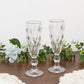 6-Pack Champagne Flute Glasses Clear Textured Crystal Cut Design - Chic Wine Goblets for Parties & Events 6oz 8"