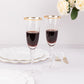 6 Pack Crystal Gold Rimmed Champagne Flute Glasses with Long Beaded Stem, 6oz Clear Toasting Cocktail Wine Glasses - 8.5"