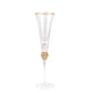 Gold rim crystal champagne flute with studded diamond rhinestones. #whtbkgd
