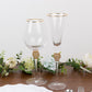 Gold rim crystal champagne flute glasses with studded diamond rhinestones.