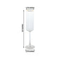 Clear modern champagne flute with gold rim, 7oz, 9.5" tall. Perfect for celebrations.