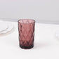 6 Pack Dusty Rose Crystal Cut Highball Cocktail Glasses with Heavy Base, 12oz Textured Whiskey Tumbler Drinking Glasses - 5"
