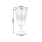 6 Pack Crystal Gold Rimmed Red Wine Glasses with Short Beaded Stem, 16oz Clear Water Goblet Cocktail Glasses - 7"