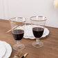 6 Pack Crystal Gold Rimmed Red Wine Glasses with Short Beaded Stem, 16oz Clear Water Goblet Cocktail Glasses - 7"