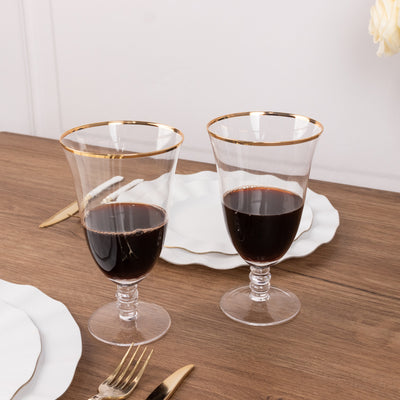 Clear Short Glasses with Gold Rim - Perfect for Entertaining