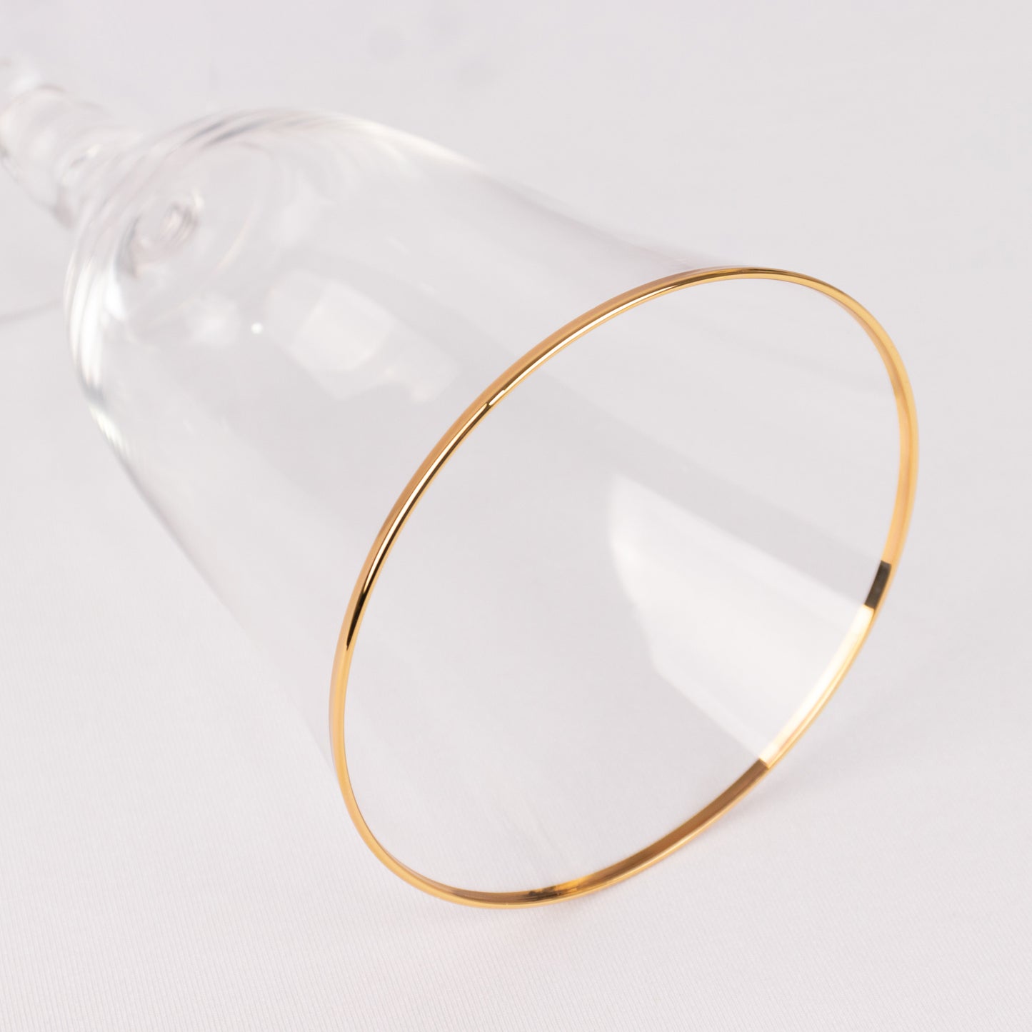 6 Pack Crystal Gold Rimmed Red Wine Glasses with Short Beaded Stem, 16oz Clear Water Goblet Cocktail Glasses - 7"