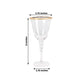 6 Pack Gold Rimmed Crystal Wine Goblet Glasses with Long Beaded Stem, 9oz Handblown Glassware Clear Vintage Water Goblet Cocktail Glasses - 8"