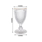 6 Pack Crystal Diamond Embossed Wine Goblet Glasses with Gold Rim, 8oz Vintage Clear Cocktail Glasses Short Stem Water Goblets - 6"