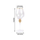 Gold rimmed crystal wine goblet with rhinestone-studded stem, elegant clear design.