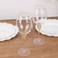 Gold rimmed crystal wine goblet glasses with rhinestone stems.