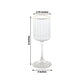 Clear glass wine goblet with gold rim, 8 inches tall, ribbed design.