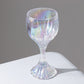 6 Pack Prism Cut Crystal Wine Glass Goblets – Iridescent Clear 10oz Stemware Set for Red & White Wine