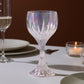 6 Pack Prism Cut Crystal Wine Glass Goblets – Iridescent Clear 10oz Stemware Set for Red & White Wine