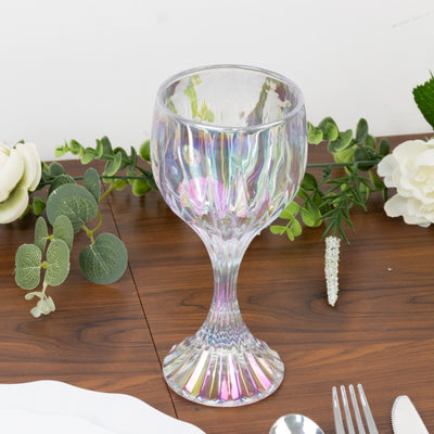 Prism-Cut Iridescent Crystal Wine Glasses