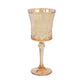 6 Pack 9oz Crystal Cut Glass Goblets Amber Gold – Elegant Vintage Wine, Water & Cocktail Glasses for Table Settings