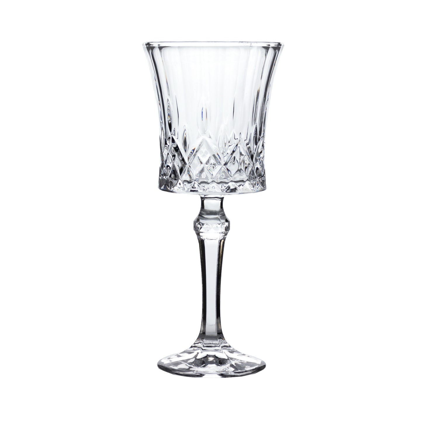 6 Pack 9oz Crystal Cut Glass Goblets Clear – Elegant Vintage Wine, Water & Cocktail Glasses for Table Settings