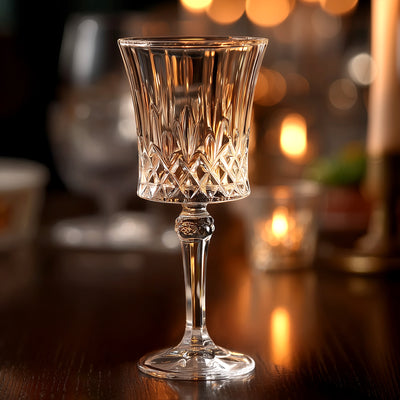 Clear Crystal Cut Goblets 9oz