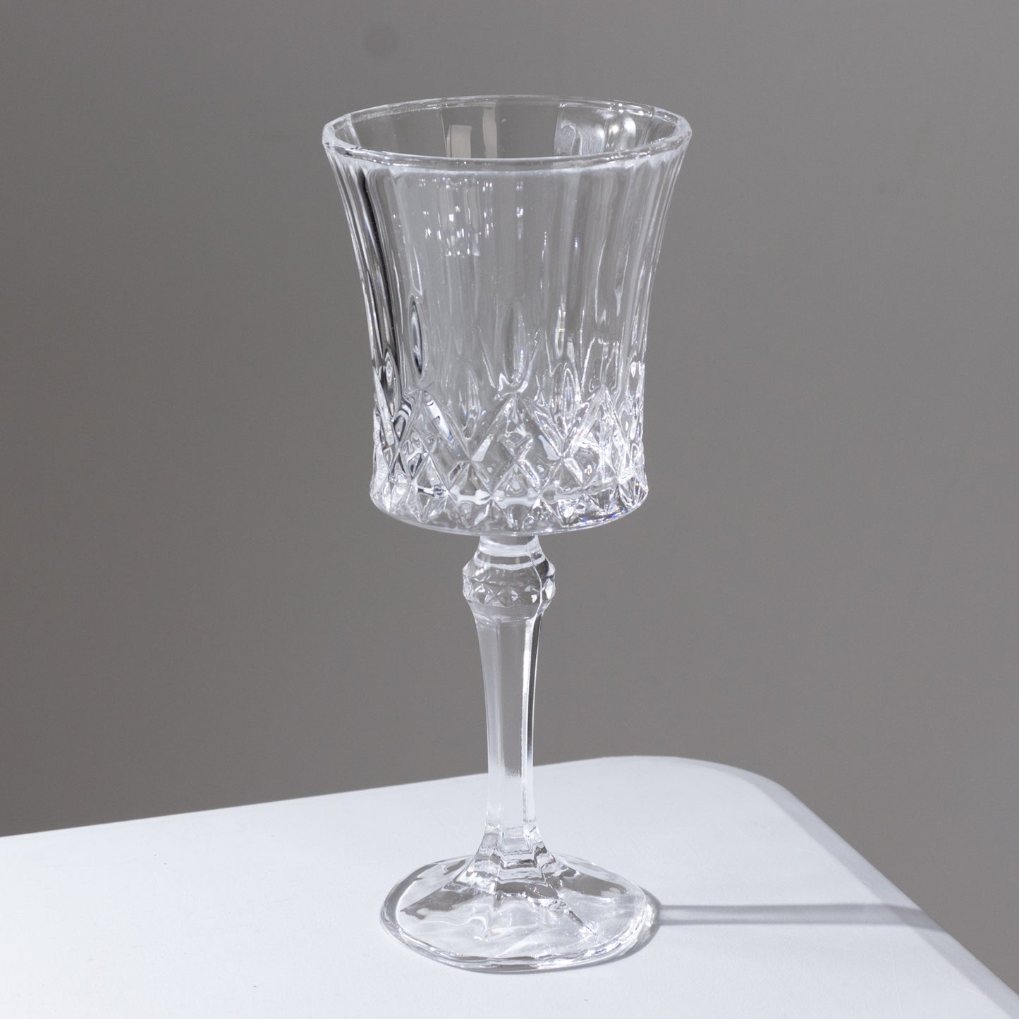 6 Pack 9oz Crystal Cut Glass Goblets Clear – Elegant Vintage Wine, Water & Cocktail Glasses for Table Settings