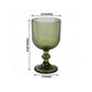 6 Pack Ribbed Wine Glasses – 13oz Dusty Sage Green Vintage Glass Goblets with Ball Stem Accent