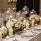 4 Pack 4" Clear Glass Hanging Ornament Balls, Fillable Round Baubles with Removable Silver Caps for 