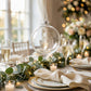 4 Pack 4" Clear Glass Hanging Ornament Balls, Fillable Round Baubles with Removable Silver Caps for 