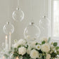 4 Pack 4" Clear Glass Hanging Ornament Balls, Fillable Round Baubles with Removable Silver Caps for 