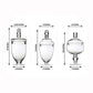 Clear glass apothecary jars set with snap-on lids, footed design, 8.5", 9", 10".