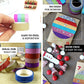 Pink glitter washi tape set for DIY crafts, 5 pack, easy to use.