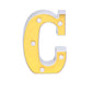 Gold 3D marquee letter "C" with warm white LED lights.