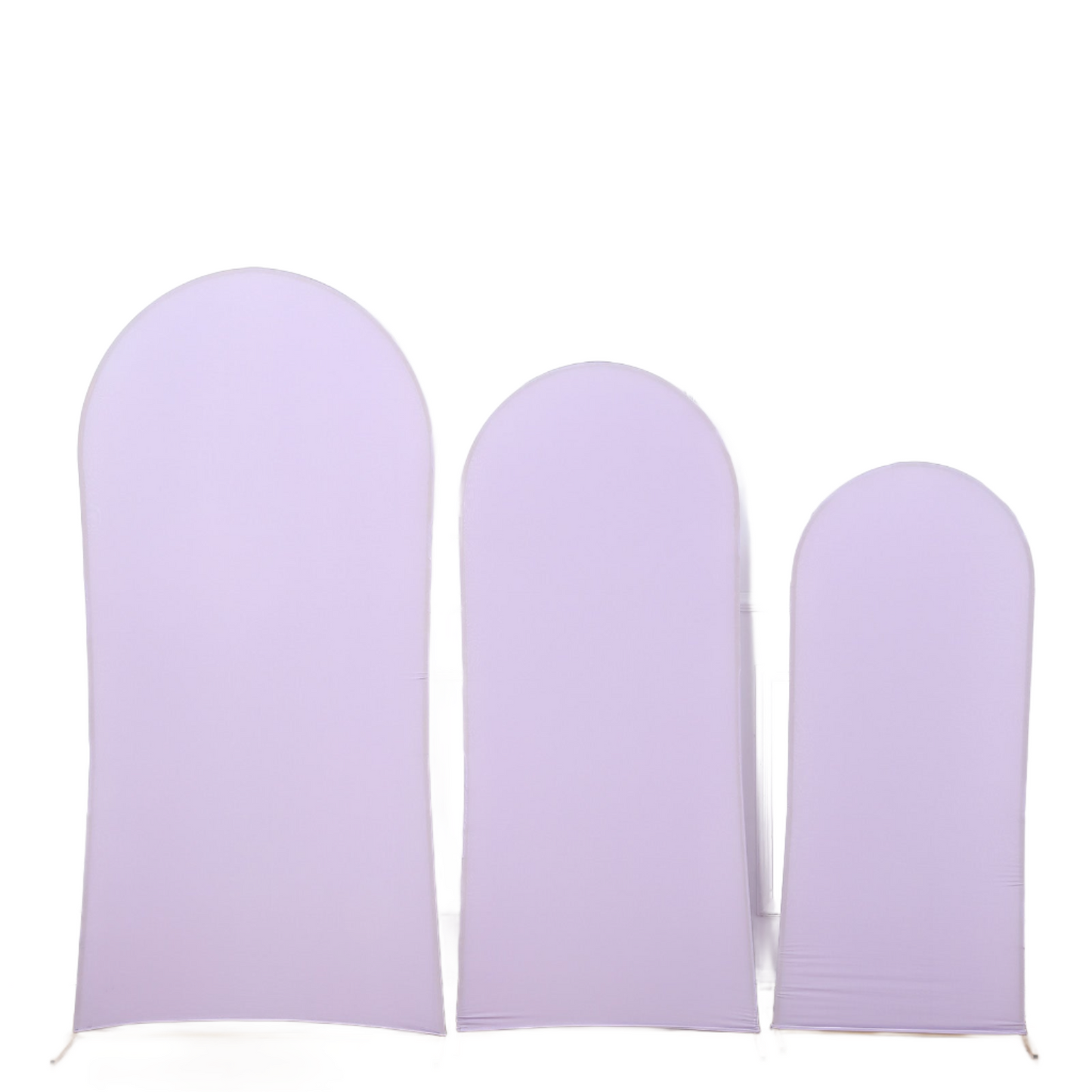 Set of 3 | Matte Lavender Lilac Spandex Fitted Wedding Arch Covers For Round Top Chiara Backdrop Stands - 5ft, 6ft, 7ft