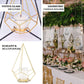 16" Rose Gold Geometric Candle Holder Set - Linked Metal Geometric Centerpieces with Votive Glass Holders