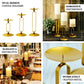 Gold metal oval frame candle holder stands, assorted sizes, elegant table centerpieces.