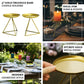 Gold metal triangle base candle holders, modern geometric design for home decor.