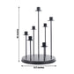 Cluster Candelabra Taper Candle Holder 7-Arm Black Metal Wedding Centerpiece - Table Decor 15"
