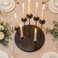 Cluster Candelabra Taper Candle Holder 7-Arm Black Metal Wedding Centerpiece - Table Decor 15"