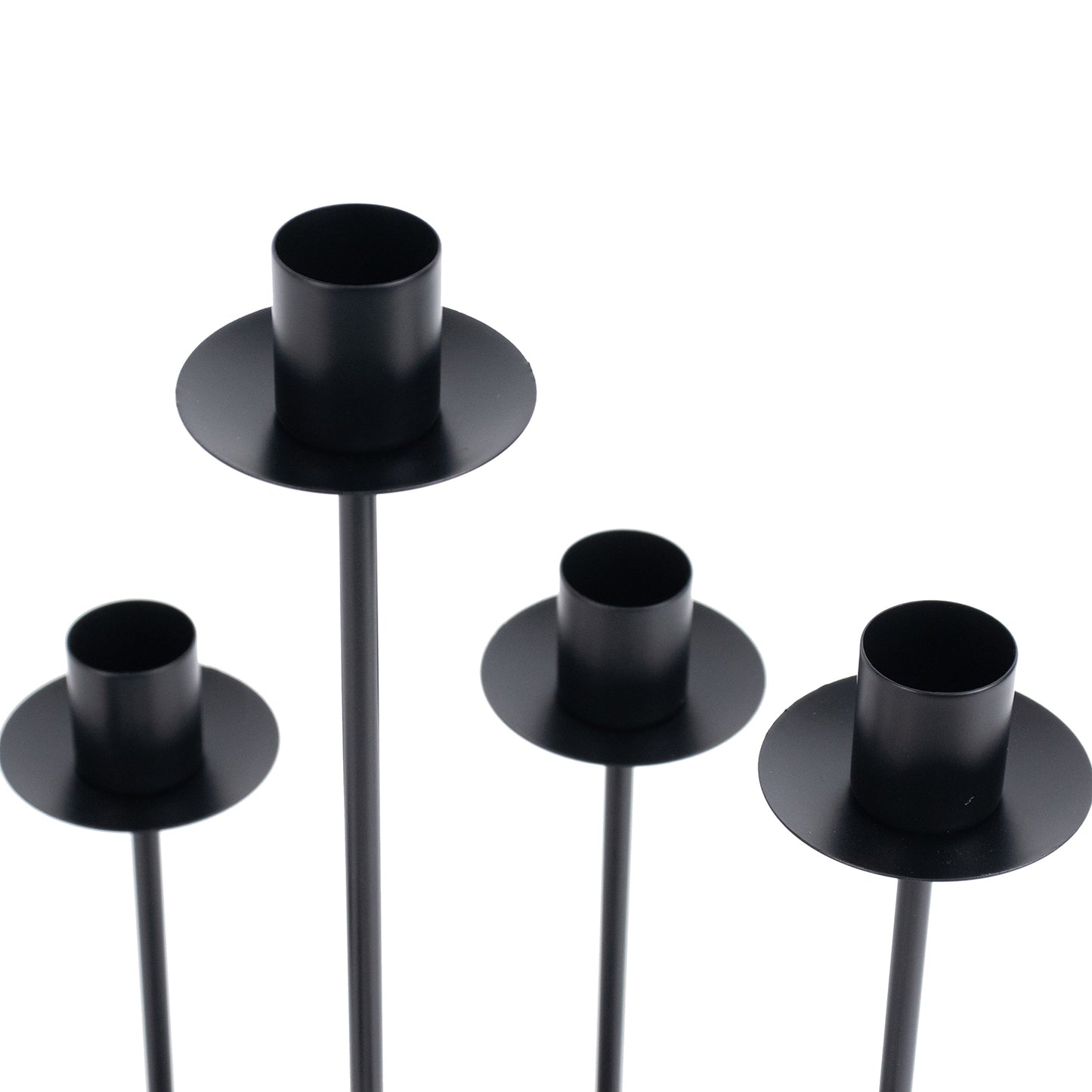 Cluster Candelabra Taper Candle Holder 7-Arm Black Metal Wedding Centerpiece - Table Decor 15"