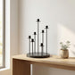 Cluster Candelabra Taper Candle Holder 7-Arm Black Metal Wedding Centerpiece - Table Decor 15"