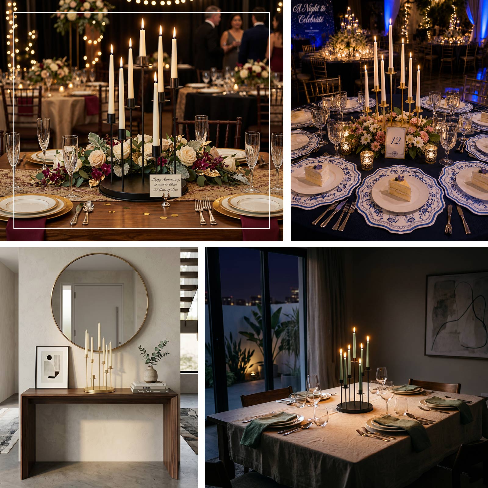 Elegant 7-arm candelabra crafted for wedding centerpieces, sweetheart tables, and luxury dining sett