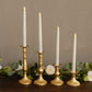 Set of 4 | Gold Baroque Metal Taper Candle Holder Centerpieces, Vintage Candlestick Stands  - 9", 8", 5", 3"