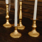 Set of 4 | Gold Baroque Metal Taper Candle Holder Centerpieces, Vintage Candlestick Stands  - 9", 8", 5", 3"