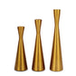 Set of 3 Nordic Hourglass Style Gold Metal Candlestick Holders, Modern European Style Taper Candle Stands - 8",9",11"