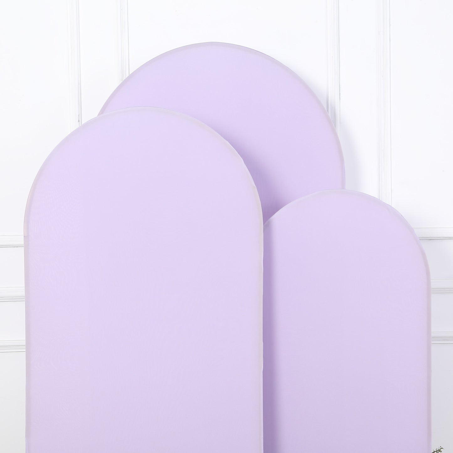 Set of 3 | Matte Lavender Lilac Spandex Fitted Wedding Arch Covers For Round Top Chiara Backdrop Stands - 5ft, 6ft, 7ft