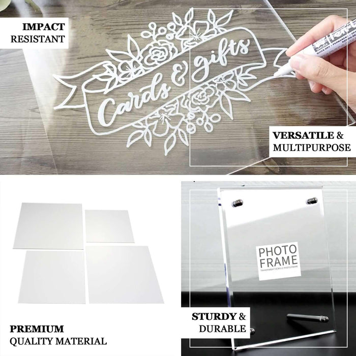 2 Pack | 10" Square Clear Acrylic Plexiglass Sheets, 3mm Thick Top Plates With Protective Film