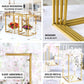 Matte gold metal frame flower stand set for elegant wedding centerpieces.