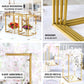 Gold rectangular wedding flower stands in a modern geometric design.