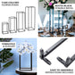 2 Pack | 12" Rectangular Matte Black Metal Wedding Flower Stand, Geometric Column Frame Centerpiece