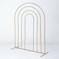 8ft Gold Metal Multi-Layered Round Top Wedding Arch, Rainbow Floral Frame Chiara Backdrop Stand