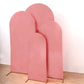 Set of 4 Rose Gold Spandex Chiara Wedding Arch Covers With Metallic Finish, Fitted Covers For Round Top Backdrop Stands - 4ft, 5ft, 6ft, 7ft