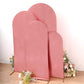 Set of 4 Rose Gold Spandex Chiara Wedding Arch Covers With Metallic Finish, Fitted Covers For Round Top Backdrop Stands - 4ft, 5ft, 6ft, 7ft
